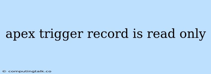 Apex Trigger Record Is Read Only