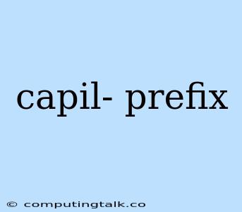 Capil- Prefix