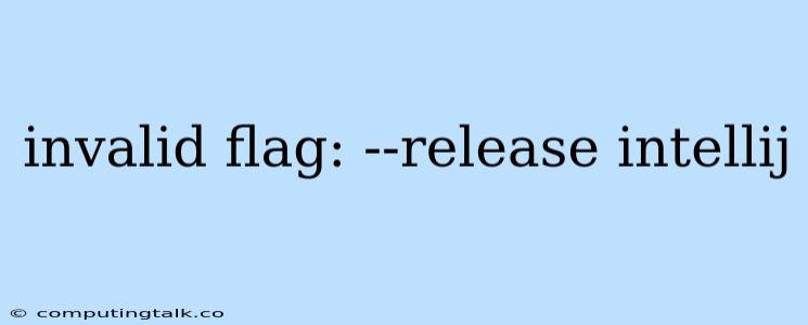 Invalid Flag: --release Intellij