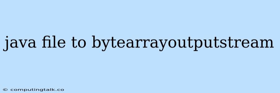 Java File To Bytearrayoutputstream