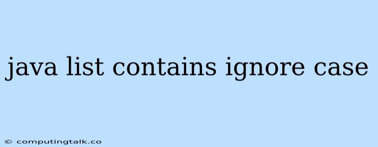 Java List Contains Ignore Case