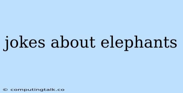 Jokes About Elephants