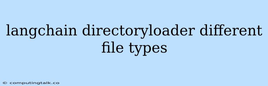 Langchain Directoryloader Different File Types