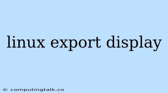 Linux Export Display