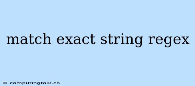 Match Exact String Regex