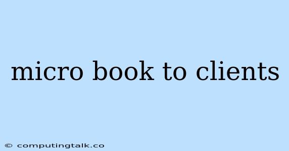 Micro Book To Clients