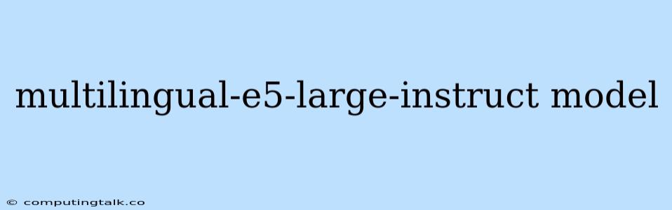 Multilingual-e5-large-instruct Model