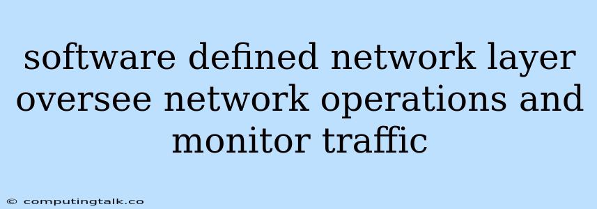 Software Defined Network Layer Oversee Network Operations And Monitor Traffic