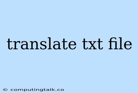 Translate Txt File