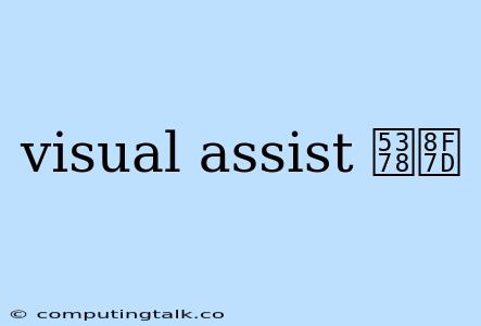 Visual Assist 卸载