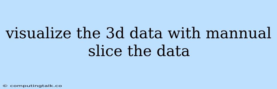 Visualize The 3d Data With Mannual Slice The Data