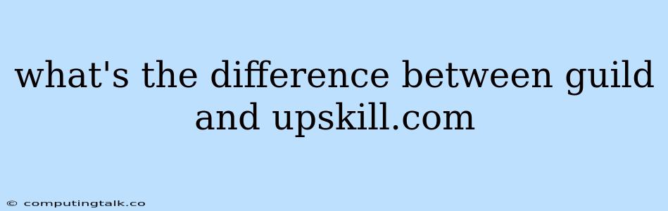 What's The Difference Between Guild And Upskill.com